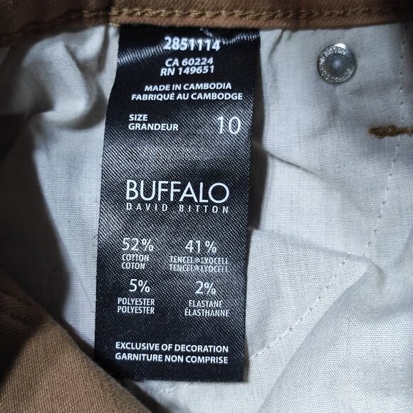 Buffalo David Bitton Hanna pants women's size 10 tan  High-rise stretch skinny - Picture 7 of 12
